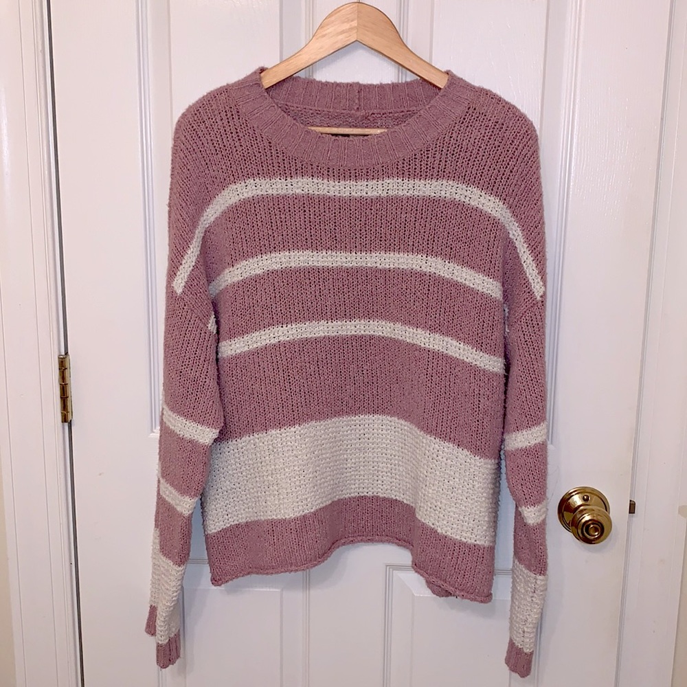 Striped pink and white sweater